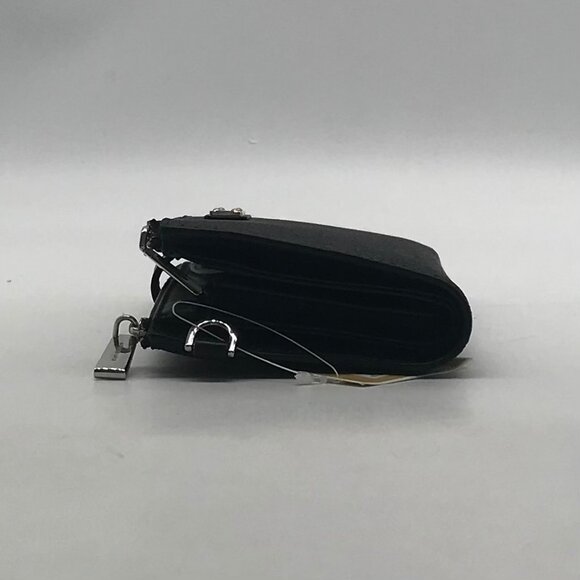 Michael Kors Black Signature Canvas and Leather Double Zipper Wallet Wristlet - Picture 3 of 11